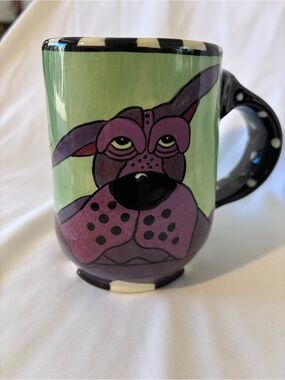SWAK 2004 Lynda Corneille Character Collectible Mug Signed Playful Dog Artesian